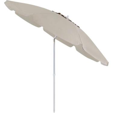 Imagem de Guarda-Sol Articulado 2,40m em Bagum e Alumínio Bege Bel, 2,40m