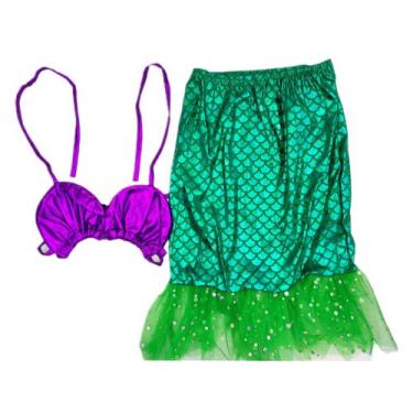 Imagem de Fantasia De Sereia Infantil Saia E Top Festa Carnaval - C/N
