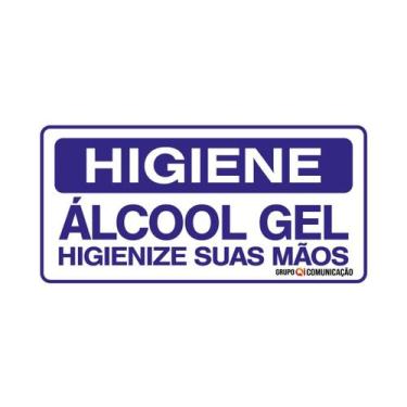 Imagem de Placa De Sinalização Higiene Álcool Gel Higienize Suas Mãos 20x10 Qi C