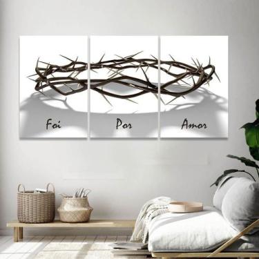 Imagem de Quadro Decorativo  120x60 Cm Foi Por Amor Coroa Espinho  - IQuadros