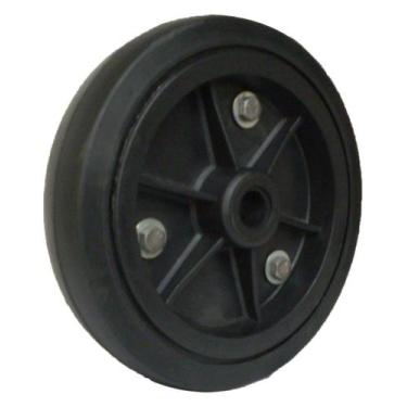 Imagem de Roda em PP 8" Pneu de Borracha p/ eixo de 3/4", P/ Carrinho Armazém, C