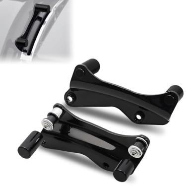 Imagem de WOWTK Kit de capas magnéticas de encaixe removível de 4 pontos para Harley Touring 2014-2025 CVO Road Glide Road King Street Glide Street Glide, para Sissy Bar, Solo/2-Up Bagage/Tour-Pack Rack, preto