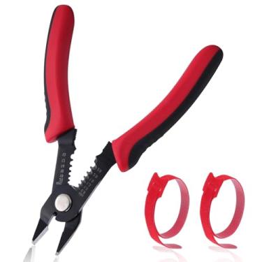 Imagem de GOLD DEER Alicate de corte de fio de 12 cm com decapagem suplementar, cortadores diagonais práticos e finos, ferramenta de descascador de fios 10-20 AWG, alicate de corte lateral para joias