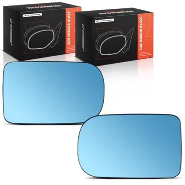 Imagem de A-Premium Vidro espelhado aquecido para motorista e passageiro de 2 peças com placa de suporte compatível com BMW Série E38 740i 1995-2001, 740iL 1995-2001, 750iL 1995-2001 - Espelho retrovisor