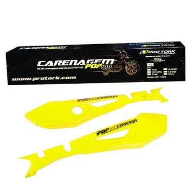 Imagem de Kit Carenagem Lateral Cromo Forte Moto Honda Pop 100 2007 a 2009 Subst