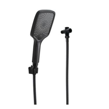 Imagem de Duchinha Manual Preto ABS c/ Trava e Desviador Redondo - AMG Metais