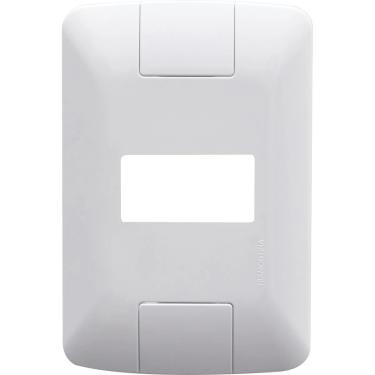 Imagem de Placa Modular Tomada Interruptor Tramontina Aria Branca 1 Posto Horizontal