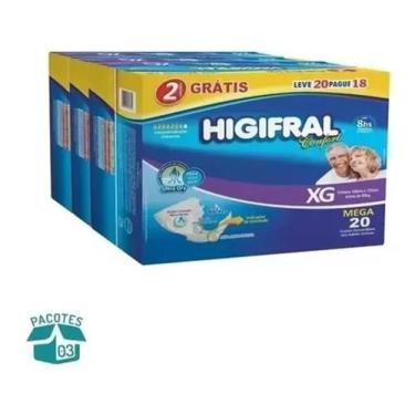 Imagem de Fralda Geriátrica Higifral Confort Mega 3 Pacotes Tamanho XG
