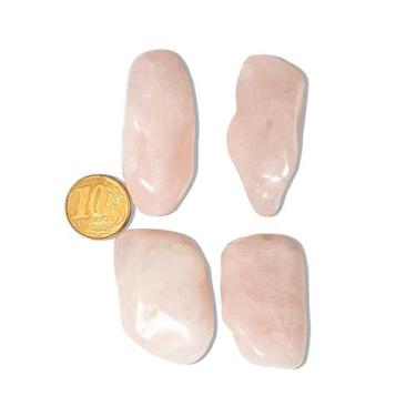 Imagem de 4 Quartzo Rosa Grande pedra Rolado com 3 cm aproximadamente - Cristais