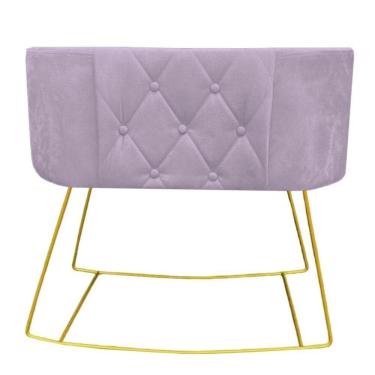 Imagem de Mini Berço Aconchego Com Balanço Suede Rosa Bebê D`classe Decor