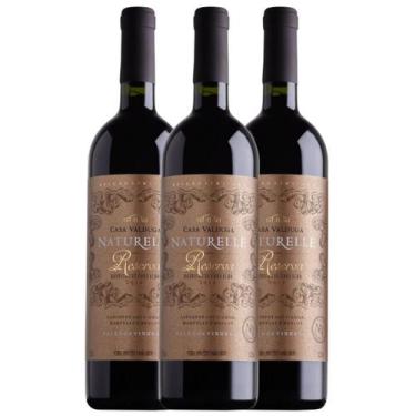 Imagem de Kit 3 Garrafas de Vinho Tinto Casa Valduga Naturelle Reserva 750ml