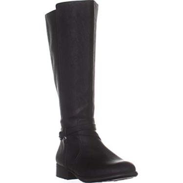 Imagem de LifeStride Bota feminina Xtrovert cano alto, Panturrilha larga preta, 10 Wide