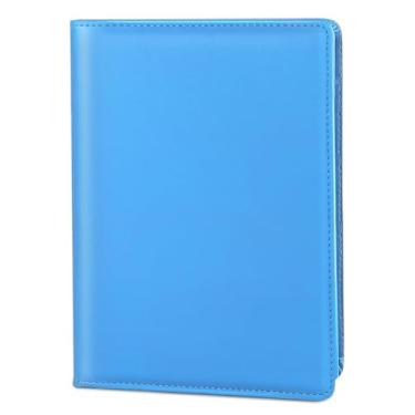 Imagem de Konper Organizador de pasta de portfólio pequeno, portfólio de pasta de negócios tamanho A5, fichário para homens e mulheres, bloco de escrita 12 x 20 incluído, azul