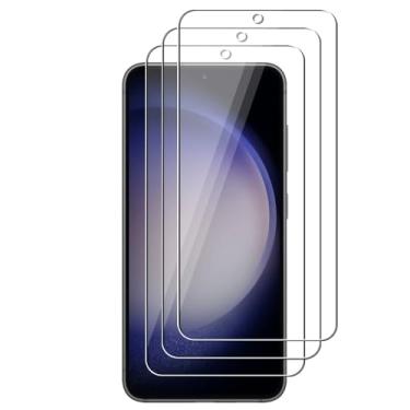 Imagem de UZWZW Pacote com 3 protetores de tela para Samsung Galaxy S22 5G / Galaxy S23 5G vidro temperado, antiarranhões, HD transparente