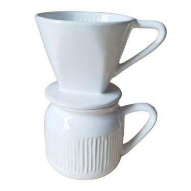 Imagem de Coador de Café com Jarra em Cerâmica Branco - Lumar