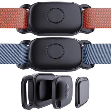 Imagem de DDJ Suporte de coleira de cachorro para rastreador Bluetooth Tile Life360 Pro 2024, pacote com 2, capa protetora de silicone à prova d'água para coleira de animais de estimação, ultradurável