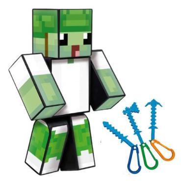 Imagem de Boneco Sandega Original 25cm Mine Gamer com ferramentas Craft - Algaza