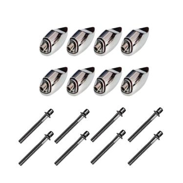 Imagem de Kit 8 Canoas Tom Caixa Cromo 19.09 + 8 Parafusos 51 X 6Mm M6