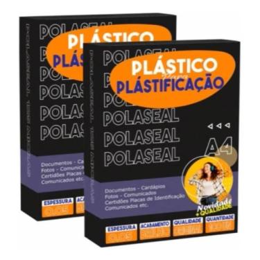 Imagem de Kit 200un Polaseal A4 0,05mm Plástico para Plastificação - Cassmar 