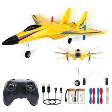 Imagem de Avião RC SU-27 HW33 2,4 GHz 2 canais com luzes noturnas giroscópicas -