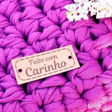 Imagem de Feito com Carinho Etiquetas Personalizada em material sintético Idênti