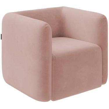 Imagem de Poltrona Decorativa Para Sala de Estar Fixa Living Peônia K01 Veludo Rosê - Lyam Decor