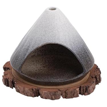 Imagem de Suporte de incenso feito à mão, suporte de incenso em forma de Fuji preto e branco para lareira de cerâmica, queimador de incenso de cone para decoração de casa, meditação para alívio da ansiedade