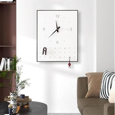 Imagem de Com Relógio Decorativo Fuse Caixa Cobre Pegboard Ganchos Armazenamento De Chaves, Caixa De Disjuntor Capa Decorativa Escondida Madeira Impermeável À Prova De Poeira Versátil, Right, 40*50CM_VERTICAL