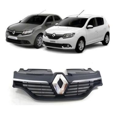 Imagem de Grade Radiador Sandero Logan 2015 16 A 2019 Emblema + Friso