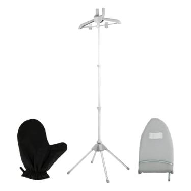 Imagem de FytStycale Suporte para máquina de passar roupa, suporte para roupas dobrável, altura ajustável, para vaporizador de roupas portátil, Cinza