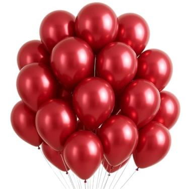 Imagem de Bexigas Metalizadas 10" 25,50,75,100 Unidades Cromadas e Reforçadas Para Festa,Aniversário,Casamento,Painel(25,VERMELHO)