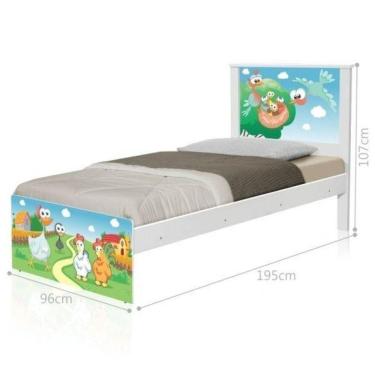 Imagem de Cama Solteiro Adesivada Fazendinha Com Colchão