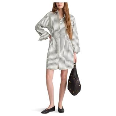 Imagem de Madewell Vestido feminino Chrisandra com listras Seersucker, Listras variegadas cinza, 48