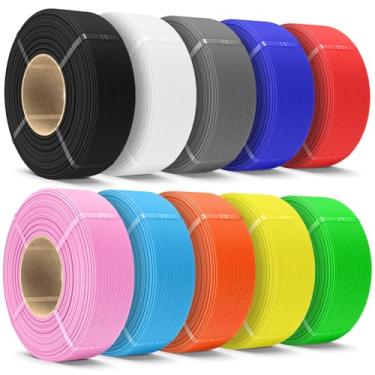 Imagem de SUNLU Refil de filamento PETG de 10 kg 1,75 mm 4 kg, refil PETG de filamento de impressora 3D de alta velocidade, filamento sem carretel para carretéis reutilizáveis, preto/branco/cinza/vermelho