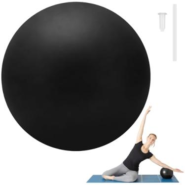 Imagem de Bola de Pilates pequena para exercícios de 22 cm, mini bola de ioga para estabilidade, barra, fitness, flexão, treinamento básico, melhora o equilíbrio (preto)