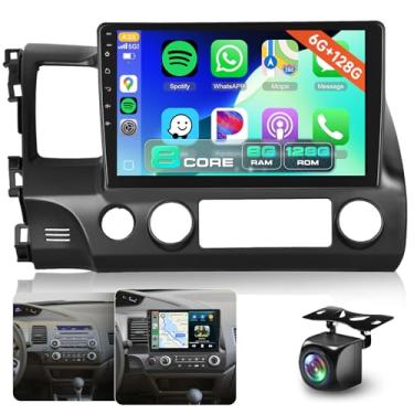 Imagem de 8 núcleos 6G + 128G Android estéreo para carro para Honda Civic 2006-2011 com 5G WiFi DSP Carplay Android Auto, Sellrich 10 polegadas 1280P rádio com tela sensível ao toque com Bluetooth 5.0 FM/RDS