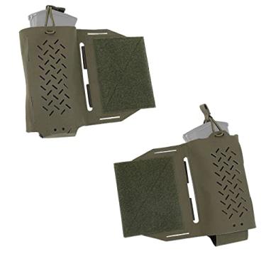Imagem de Bolsa de extensão tática Cummerbund Universal Side Magazine coldre bolsa para colete tático com gancho e painel de laço rápido anexado e fixo (verde)
