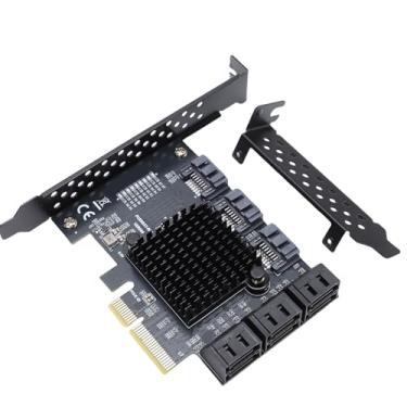 Imagem de Jectse Placa de Expansão PCIe 4X a 9 Portas SATA 3.0, Adaptador de Disco Rígido PCIe GEN3 de 6 Gbps Com Hot Swap e Suporte AHCI, para 10 11 Linux
