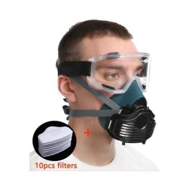 Imagem de Máscara Respiratória De Silicone À Prova De Poeira Para Pintura Spray,