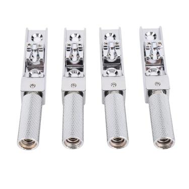 Imagem de Fockety Ponte de Baixo Sem Cabeça, Ponte de Baixo de 4 Cordas Travamento Seguro de Cordas Processamento Preciso Substituição de de para Peças de Reposição de Elétrico (SILVER)