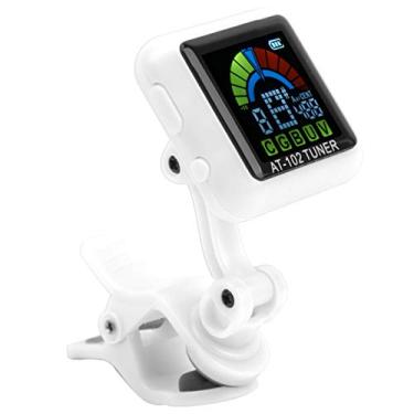 Imagem de Cryfokt Afinador de Guitarra Recarregável Com Clipe Com Tela Colorida para Guitarra Baixo Violino Ukulele USB AT102 para Músicos ABS (AT-102 branco)