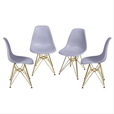 Imagem de Conjunto 4 Cadeiras Eames Dkr Base Madeira Or Design Azul Escuro