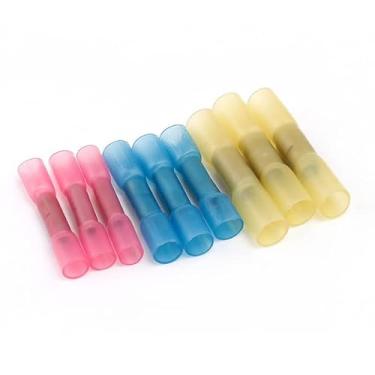 Imagem de 100 peças de conectores de fio termorretrátil de manga de vedação de solda, terminais elétricos de crimpagem, conector de solda isolado marítimo automotivo