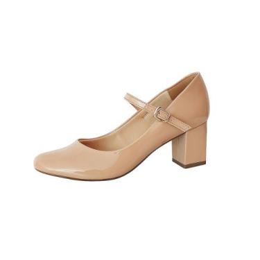 Imagem de Sapato Boneca Nude Salto Baixo Grosso - Duani, Nude, 38