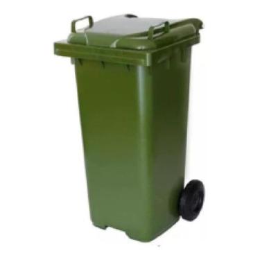 Imagem de Conteiner Lixeira Plastica 120l Contentor Com Rodas Verde - jsn