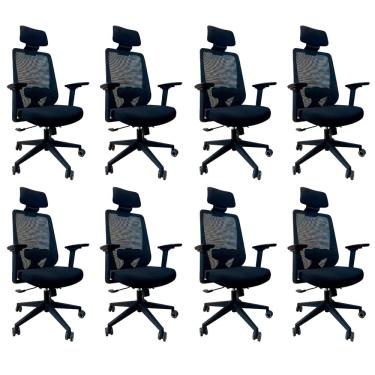 Imagem de Kit 8 Cadeiras de Escritório Oficial Comfort Max NR17