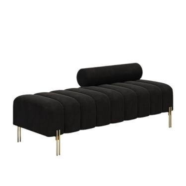 Imagem de KHUTRW3D Banqueta de sofá estofada de madeira moderna para sala de estar, quarto, armário ou entrada de banco de cama (médio)