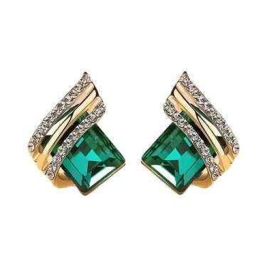 Imagem de Brincos De Pedra Preta Em Forma De Quadrado Para Mulheres, Joias De De