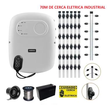 Imagem de Kit Cerca Elétrica Intelbras Industrial 70 Metros Big Haste