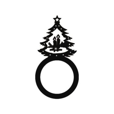 Imagem de Porta Guardanapo árvore De Natal Kit Com 4 Peças 4,5cmx8,5cm - Cria Arte Laser Preto